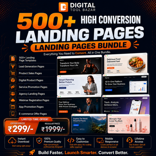 500+ High Conversion Landing Page Template Bundle